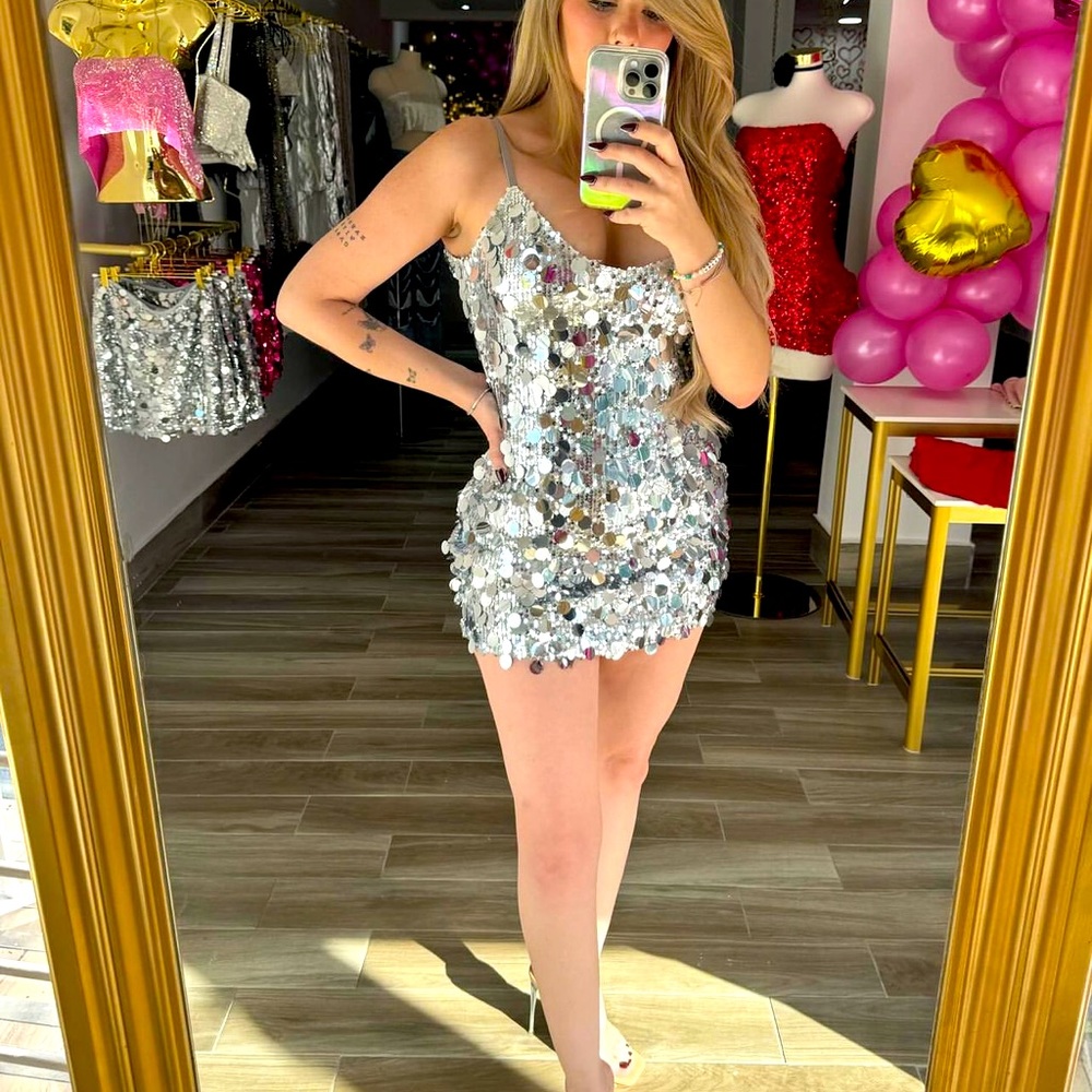Silver shinny dress